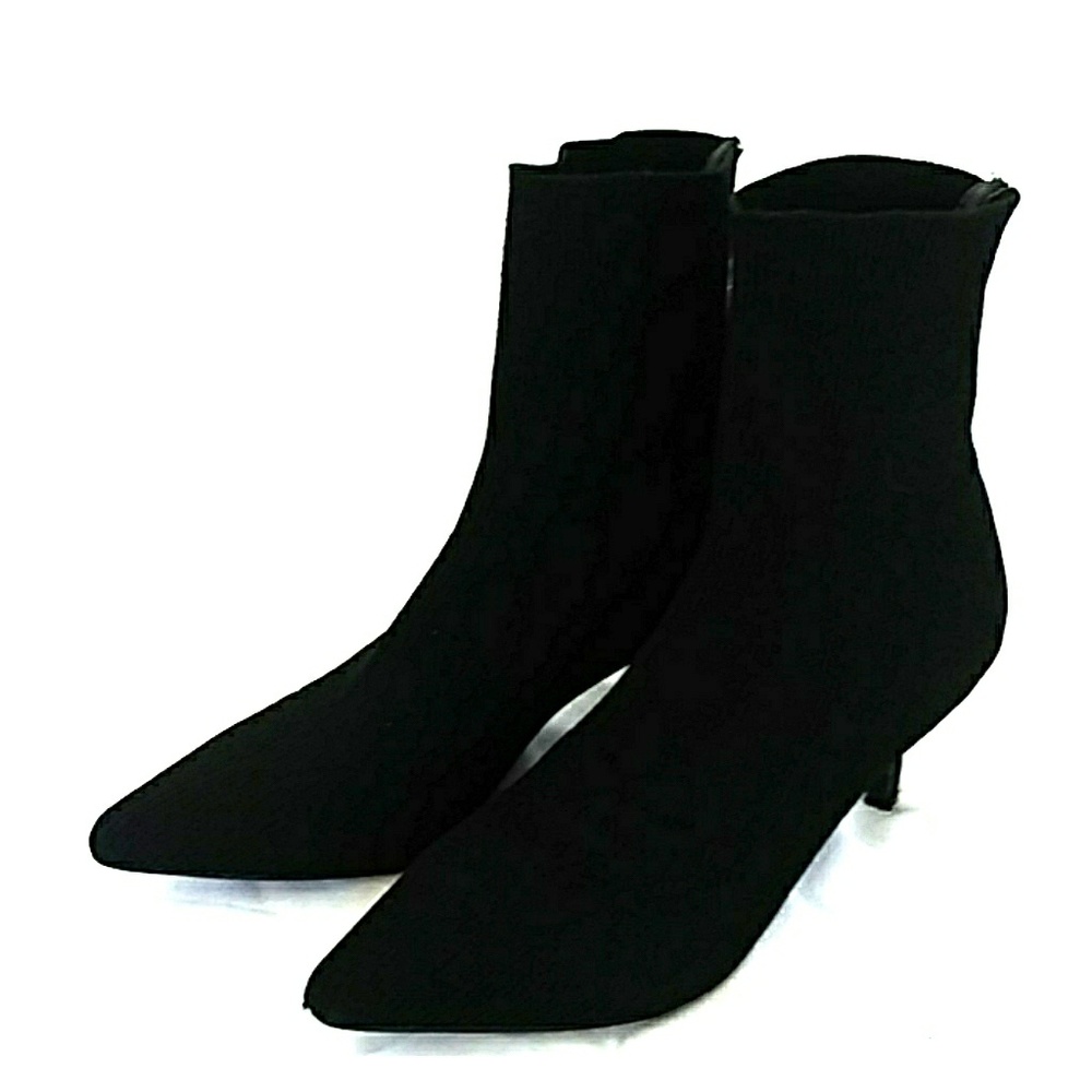 BLACK STRECH FABRIC BOOTS one week sale